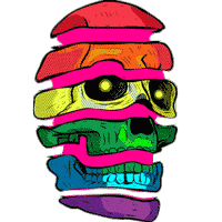 rainbow skull